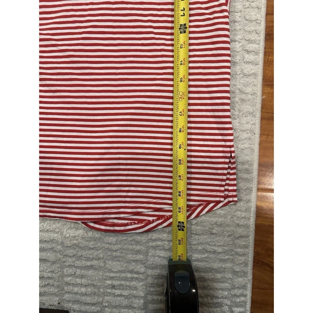 Michael Kors Striped Red White Sleeveless Crew Neck Cotton Tank‎ Women's Top S